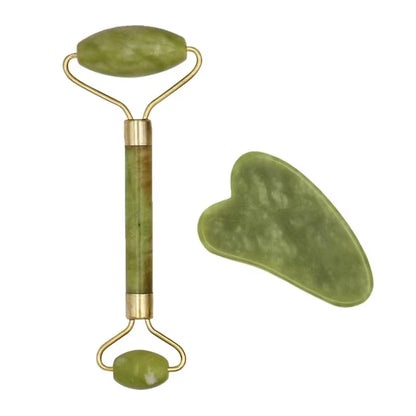 Natural Jade Roller Guasha Skin Scraper Facial Set Stone Firming Face Anti-Aging Puffy Eyes Massager Neck anti Wrinkle